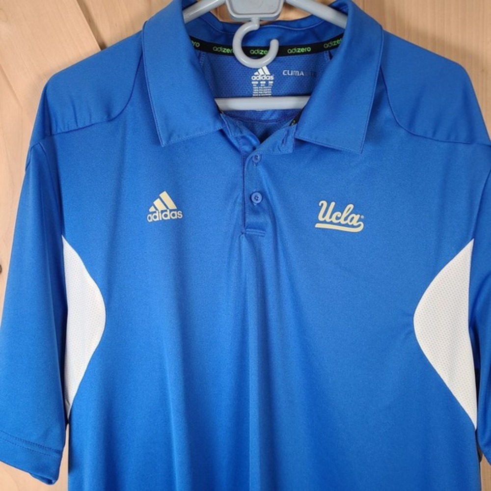 Adidas UCLA Polo Shirt‎ Mens Adult Blue ClimaLite Athletic Golf